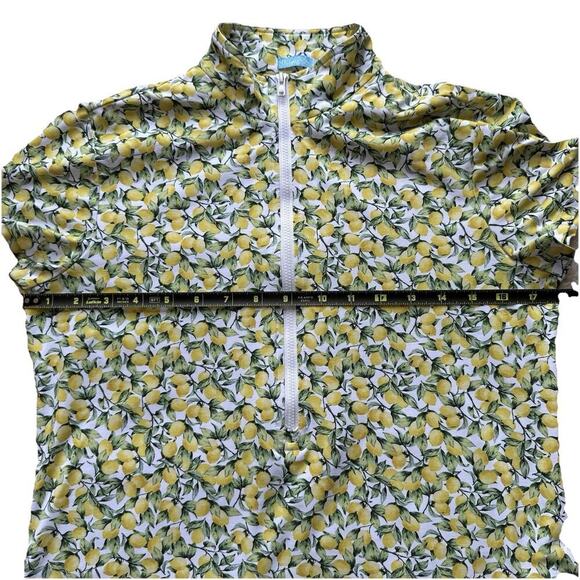 J McLaughlin Yanna Dress Catalina Cloth Lemon Print Half Zip Small Preppy Tennis - Picture 9 of 10